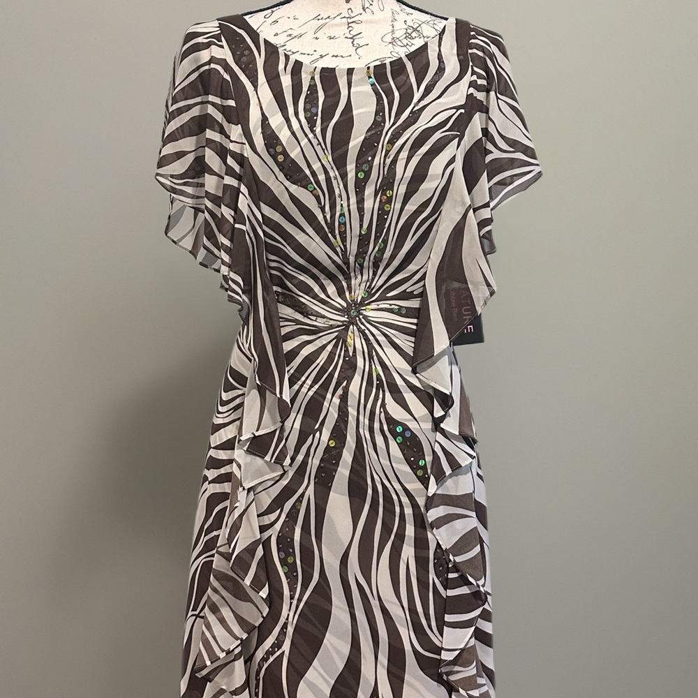 Vintage Y2K Signature by Robbie Bee Flutter Sleeve Dress NWT Sz 10